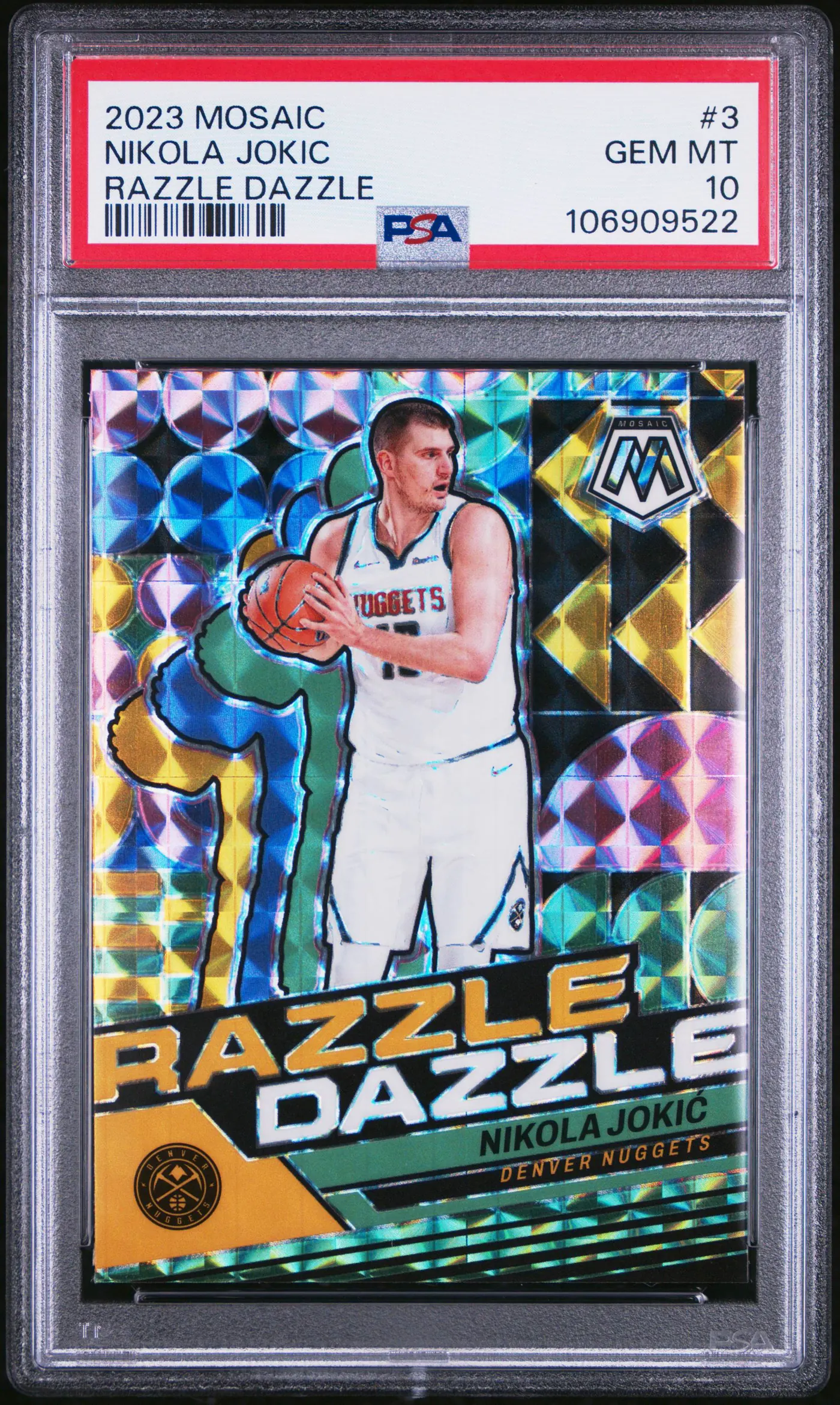 2023-24 Panini Mosaic Razzle Dazzle #3 — Nikola Jokić